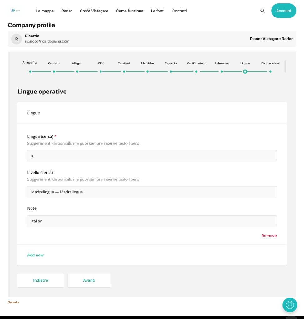 Company profile — Lingue