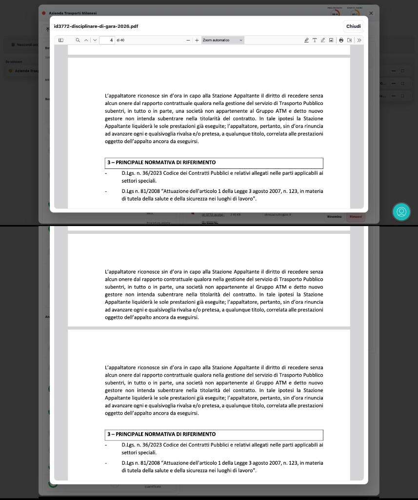Kanban: viewer documenti in lightbox (PDF) durante l’analisi